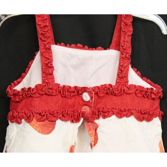 Trish Scully 2pc Outfit Sz 5 Tank Top Pants Strawberry Red Ruffles Summer Rhines - Picture 6 of 15